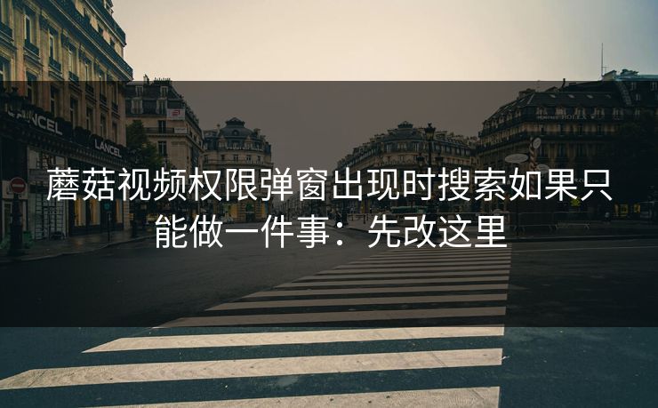 蘑菇视频权限弹窗出现时搜索如果只能做一件事：先改这里