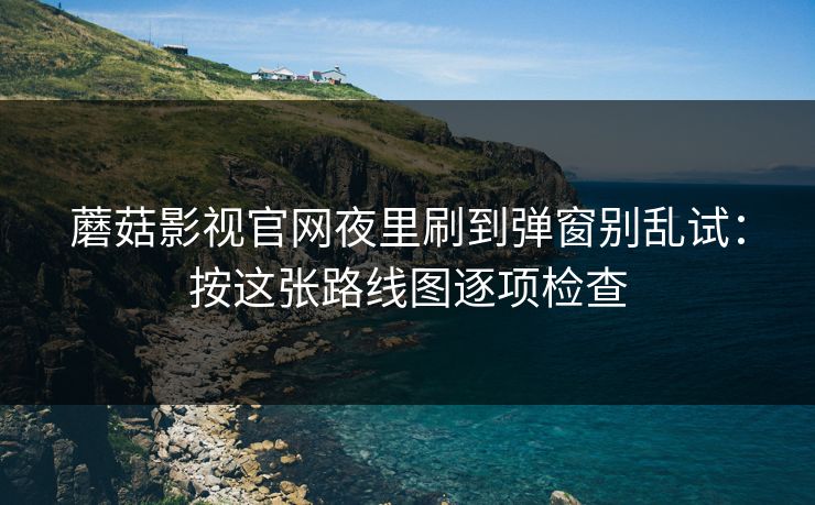 蘑菇影视官网夜里刷到弹窗别乱试：按这张路线图逐项检查